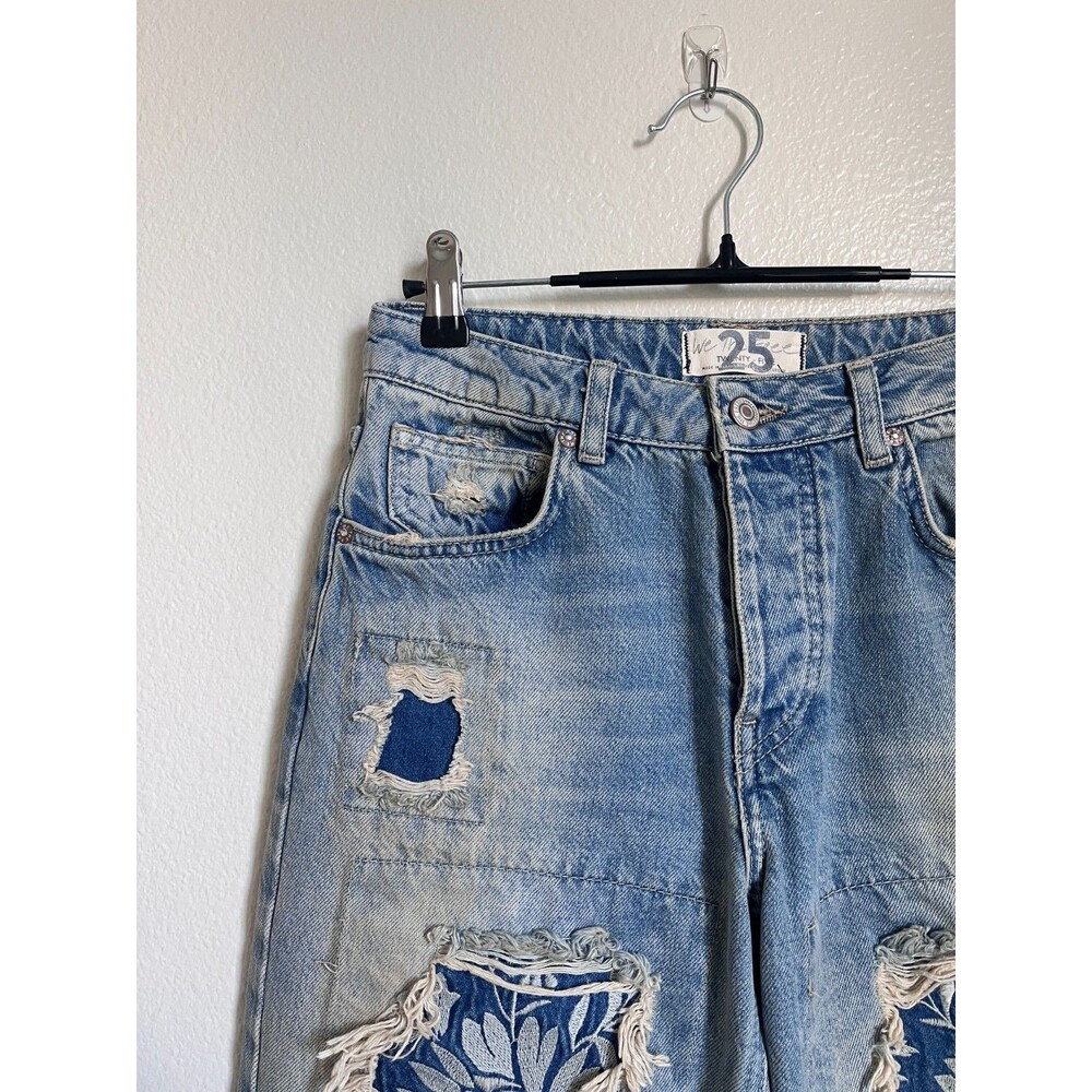 We The Free Desert Rose Patchwork Distressed Jean… - image 2